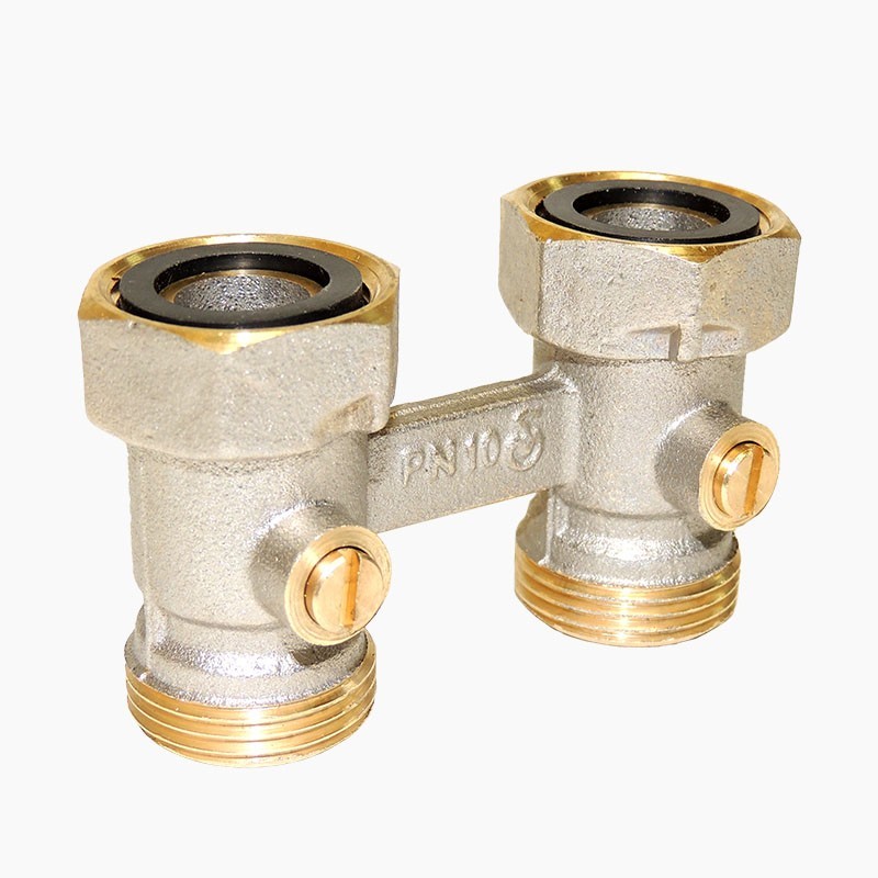 Узел нижнего подключения Vekotrim DN 15 PN 10 прямой двухтрубный 20-3/4'' c накидной гайкой, муфта-1
