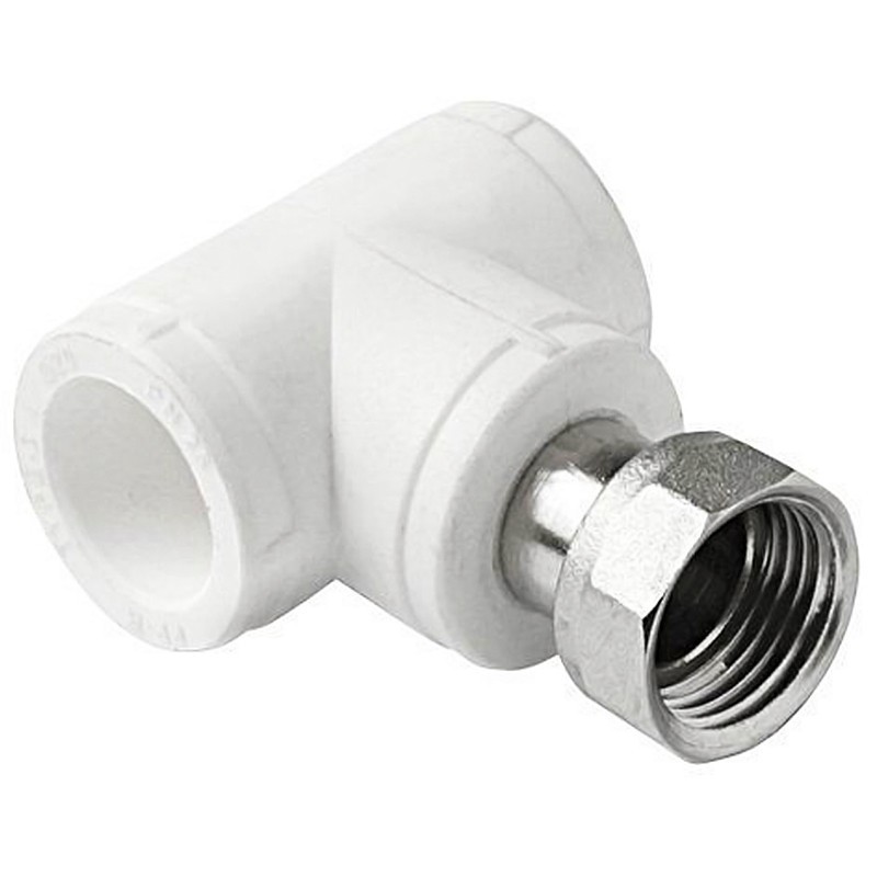 Тройник комбинированный ПП 20-3/4'' PN 25 с накидной гайкой белый Pro Aqua PA29110-1