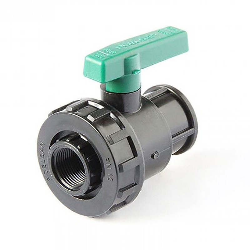 Кран шаровый ПЭ резьбовой ВР-ВР 1 1/4'' PN 10-1