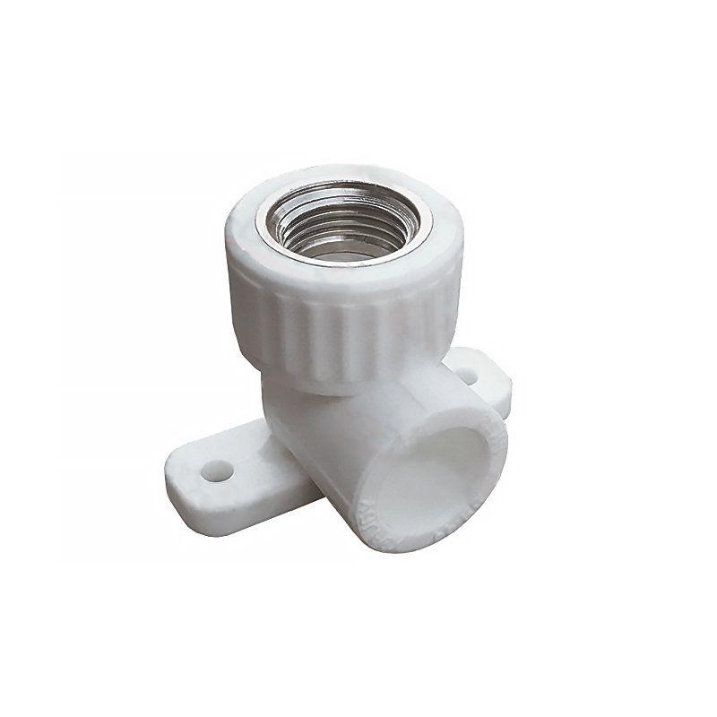 Угольник установочный ПП 25-1/2'' PN 25 с внутренней резьбой белый PlasticPro-1