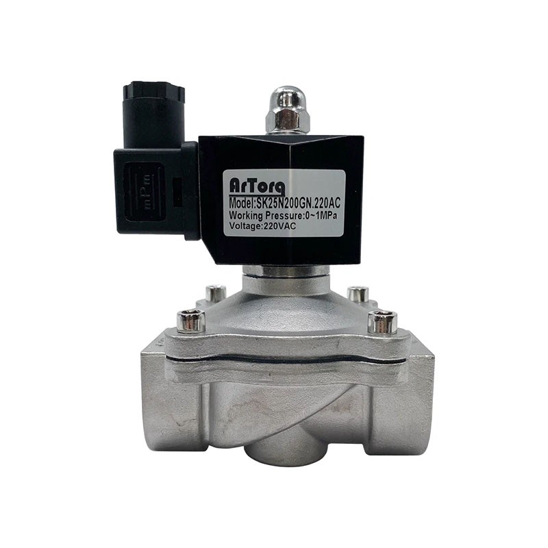 Соленоидный клапан Artorq SK DN 6 PN 10 из нержавеющей стали G-1/8'' нормально открытый AC220В VITON до 150гр.-1