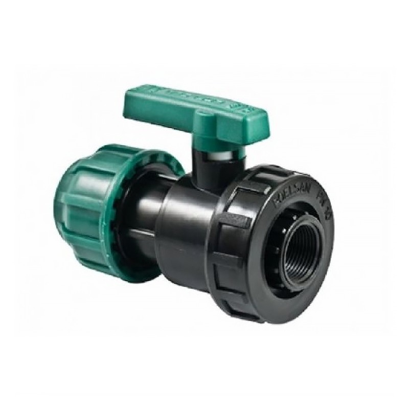 Кран шаровый ПЭ компрессионный комбинированный ВР 32-1'' PN 10-1