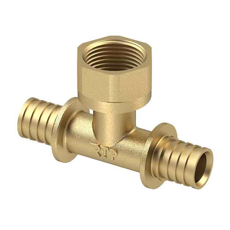 Тройник латунный для PEX DN 25-ВР G 3/4'' под надвижную гильзу, PLP-1