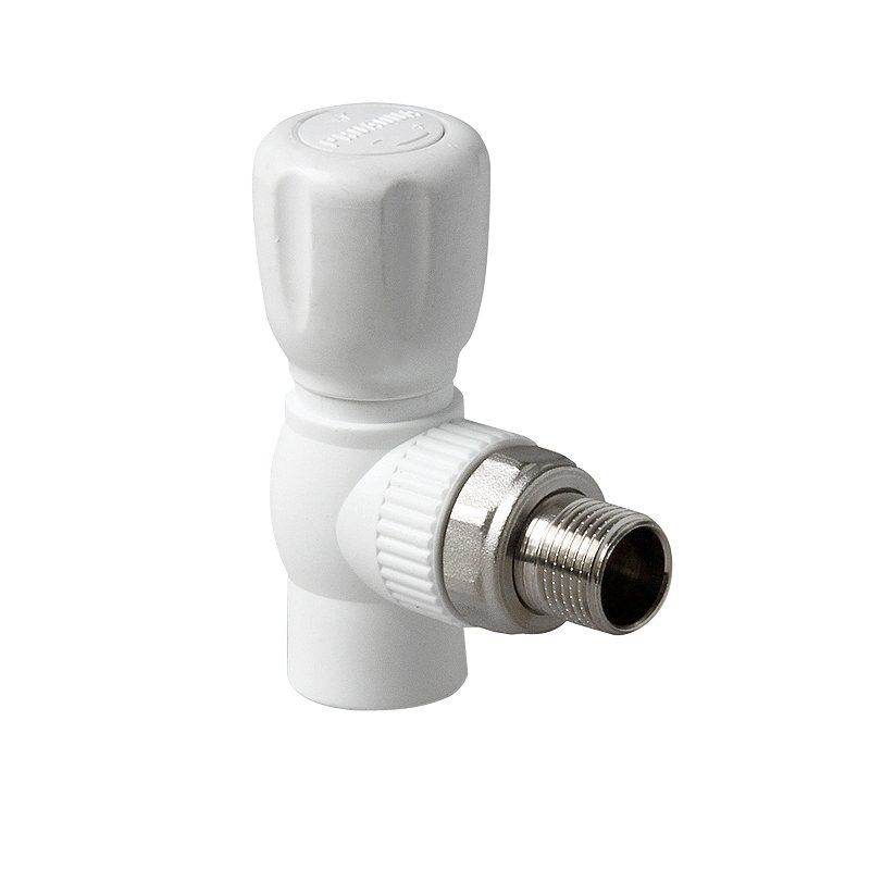 Кран шаровой для радиатора ПП 25-3/4'' PN 25 угловой с американкой белый Pro Aqua PA42110-1