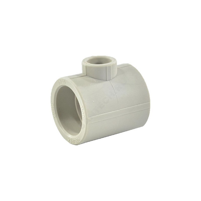 Тройник полипропиленовый переходной VALFEX 25x25x20 PN 25 серый-1
