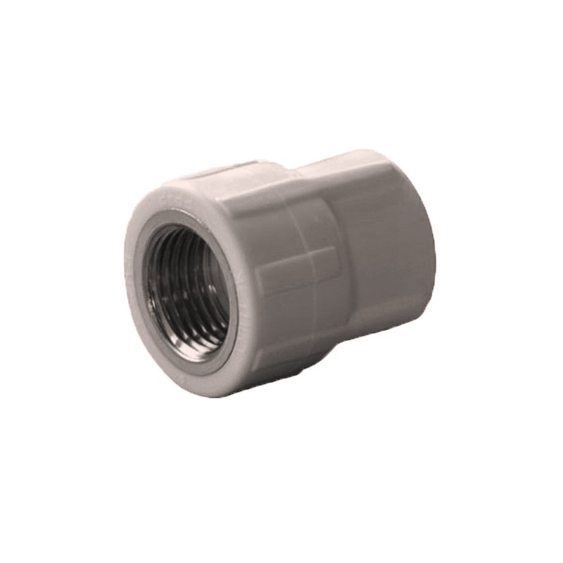 Муфта комбинированная ПП 25-3/4'' PN 25 с внутренней резьбой серая