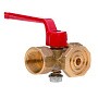 Кран латунный шаровой 11Б18бк(ф)2 DN 15 PN 16 под манометр G1/2''хG1/2'' с контрольным фланцем муфта-муфта рычаг Пензапромарматура купить в Воронеже | "Проконсим"