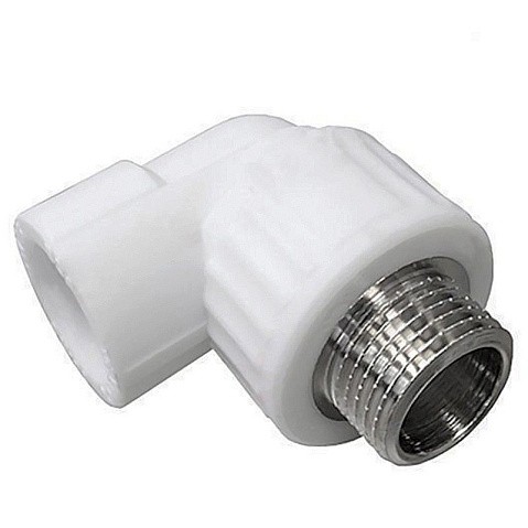 Угольник комбинированный ПП 20-1/2'' PN 25 с наружной резьбой белый VALFEX  купить в Воронеже | "Проконсим"