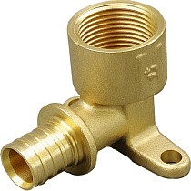 Угольники латунные установочные для PEX труб DN 16-25 PN 10 под надвижную гильзу с внутренней резьбой ONE PLUS купить в Воронеже | "Проконсим"