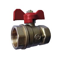 Краны латунные шаровые 11Б27п1 DN 20-32 PN 16 однотипные бабочка муфта-муфта купить в Воронеже | "Проконсим"