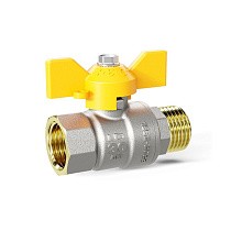 Краны латунные шаровые газовые DN 15-32 PN 25-40 бабочка муфта-штуцер LD Pride GAS купить в Воронеже | "Проконсим"