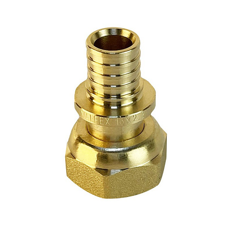 Муфта латунная для PEX труб 16-1/2'' PN 16 S-2,2мм переходная  с накидной гайкой Valfex VF.422.AF купить в Воронеже | "Проконсим"