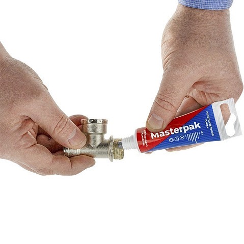 Набор уплотнительный паста +лён для воды, пара 70гр+14гр Masterpak купить в Воронеже | "Проконсим"