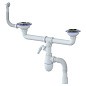 сифон для двойной мойки Unicorn В731VР, 40х50 гибкий отвод, 3 1/2'' х40 с отводом для стиральной машины, круглый перелив купить в Воронеже | "Проконсим"