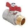 Кран латунный шаровой MVI BV.514 DN 15 PN 40 никелированный полнопроходной муфта-штуцер бабочка купить в Воронеже | "Проконсим"