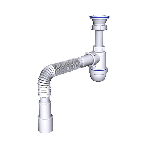 Сифон для умывальника-мойки бутылочный АНИ C0115 1 1/2 с гибкой трубой 40/50 купить в Воронеже | "Проконсим"