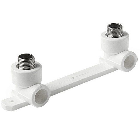 Угольник установочный двойной ПП 25-1/2'' PN 25 с наружной резьбой белый Pro Aqua PA280112P купить в Воронеже | "Проконсим"