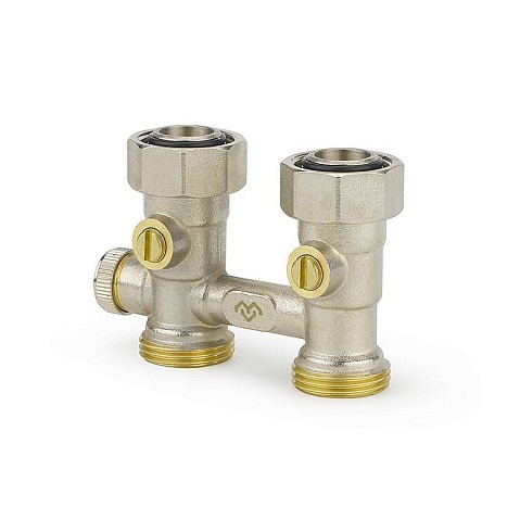 Узелы нижнего подключения VARMEGA VM138 DN20 прямой однотрубный 3/4''x3/4'' евроконус, с байпасом муфта-штуцер купить в Воронеже | "Проконсим"