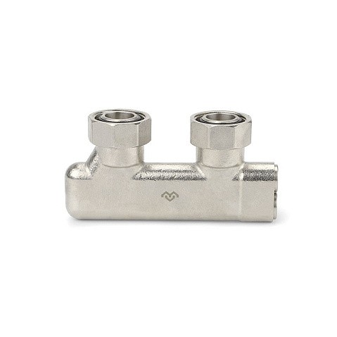 Узелы нижнего подключения VARMEGA VM139 DN20 угловой двухтрубный 3/4''x3/4'' евроконус, перекрёстный муфта-штуцер купить в Воронеже | "Проконсим"