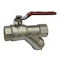 Кран латунный шаровой SGL 11Б27п DN 20 PN 20 с фильтром никелированный муфта-муфта рычаг купить в Воронеже | "Проконсим"