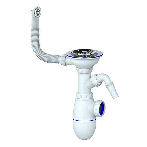 Сифон для мойки Unicorn В431VP, без отвода, 3 1/2'' х40 с отводом для стиральной машины, круглый перелив купить в Воронеже | "Проконсим"