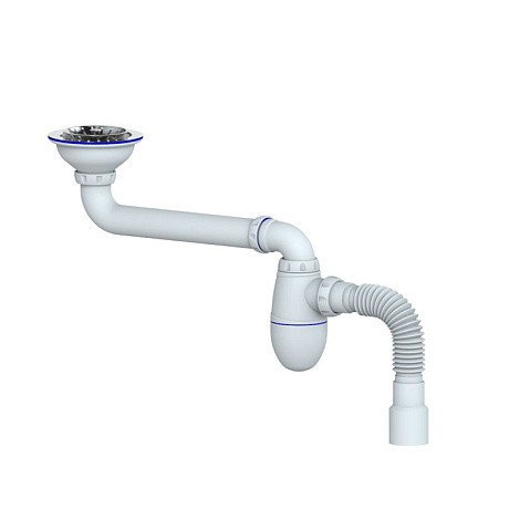 Сифон для умывальника Unicorn ВС21, 40х50 гибкий отвод, 3 1/2'' х40 чаша из нержавеющей стали купить в Воронеже | "Проконсим"
