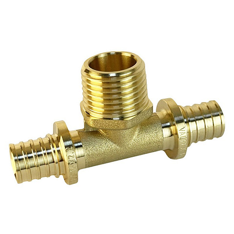 Тройник латунный для PEX труб 16-1/2''-16 PN 16 S-2,2мм под надвижную гильзу Valfex VF.433.AF купить в Воронеже | "Проконсим"