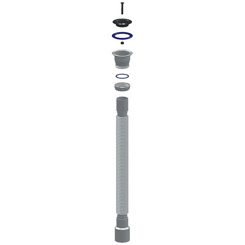 Сифон гофрированный Unicorn D240, 40х50 гибкий отвод, 1 1/2'' х40 чашка из нержавеющей стали, 1500мм купить в Воронеже | "Проконсим"