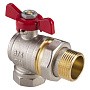 Кран латунный шаровой MVI AquaHit BV.322.04 DN 15 PN 25 бабочка американка полнопроходной угловой никелированный купить в Воронеже | "Проконсим"
