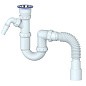 Сифон для умывальника Unicorn Y320V, 40х50 гибкий отвод, 1 1/2'' х40 чаша из нержавеющей стали с отводом для стиральной машины купить в Воронеже | "Проконсим"