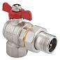 Кран латунный шаровой MVI BV.522 DN 15 PN 40 угловой никелированный полнопроходной американка бабочка купить в Воронеже | "Проконсим"