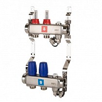 Коллекторные группы из нержавеющей стали DN 25 PN 10 с расходомерами, с дренажным краном и воздухоотводчиком MVI купить в Воронеже | "Проконсим"