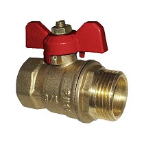 Краны латунные шаровые 11Б27п1 DN 15-32 PN 16 однотипные бабочка муфта-штуцер купить в Воронеже | "Проконсим"