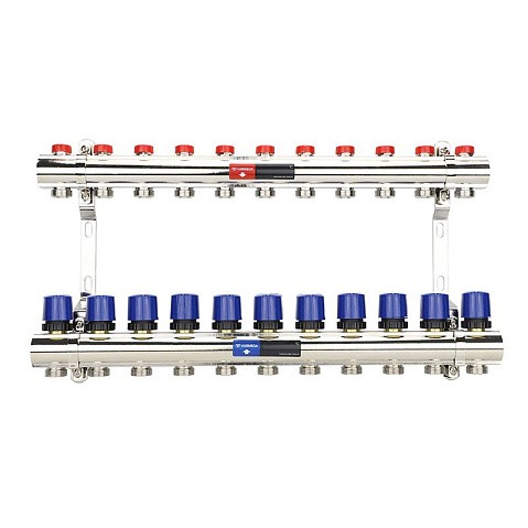 Коллекторная группа из латуни DN 25-11 вых. G-3/4'' евроконус, без расходомеров, без дренажного крана и воздухоотводчика VARMEGA VM15811 купить в Воронеже | "Проконсим"