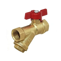 Краны латунные шаровые DN 15-20 PN 25 с фильтром бабочка муфта-муфта БАЗ КФ.А30.1 купить в Воронеже | "Проконсим"