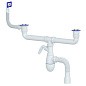 сифон для двойной мойки Unicorn В747V, 40х50 гибкий отвод, 1 1/2'' х40 с отводом для стиральной машины, прямоугольный перелив купить в Воронеже | "Проконсим"