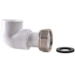  Угольник ПП с накидной гайкой 25-3/4'' PN 25 белый РВК 32270 (930659319) со склада Проконсим в Воронеже