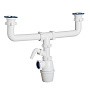 Сифон для двойной мойки бутылочный ORIO K-4059 1 1/2 выпуски нж D70, с 1 отводом купить в Воронеже | "Проконсим"