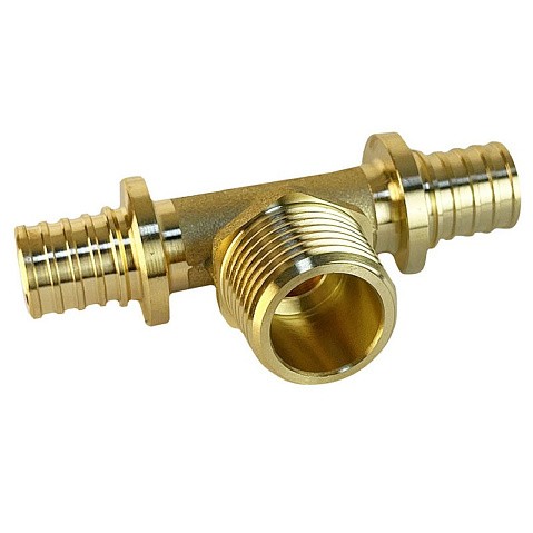 Тройник латунный для PEX труб 16-1/2''-16 PN 16 S-2,2мм под надвижную гильзу Valfex VF.433.AF купить в Воронеже | "Проконсим"
