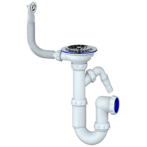 Сифон для мойки Unicorn Y431V, 3 1/2'' х40 без отвода, чаша из нержавеющей стали с отводом для стиральной машины, круглый перелив купить в Воронеже | "Проконсим"