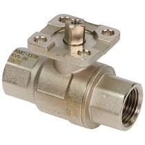 Краны латунные шаровые двухходовые DN 15-50 PN 25-40 никелированные под привод РИДАН AMZ-112R купить в Воронеже | "Проконсим"