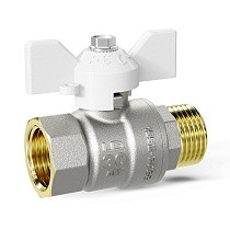 Краны латунные шаровые DN 15-32 PN 25-40 никелированные бабочка белая муфта-штуцер LD Pride 47.302 купить в Воронеже | "Проконсим"