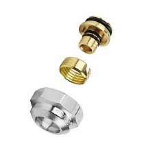 Евроконус 3/4'' DN 20 для PEX МП-труб обжимной 2 резьбовых кольца на штуцере Varmega купить в Воронеже | "Проконсим"