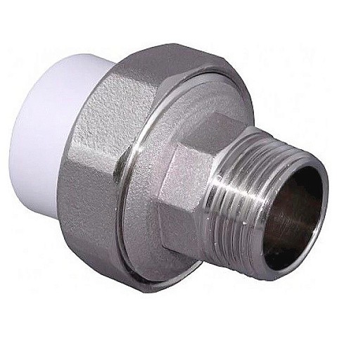 Муфта комбинированная ПП 25-3/4'' PN 25 разъёмная с наружной резьбой белая VALFEX  купить в Воронеже | "Проконсим"