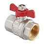 Кран латунный шаровой MVI BV.513 DN 15 PN 40 никелированный полнопроходной муфта-муфта бабочка купить в Воронеже | "Проконсим"