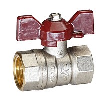 Краны латунные шаровые DN 15-32 PN 40 никелированные бабочка муфта-муфта Temper 88 купить в Воронеже | "Проконсим"