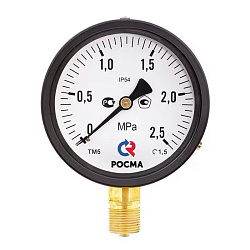 картинка Манометр общетехнический Росма ТМ-510Р.00, до 1,6MPa M20x1,5, 100мм, радиальное присоединение, класс точности 1.5, IP54 интернет-магазин оптовых поставок Проконсим являющийся официальным дистрибьютором в России 
