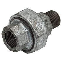 Американки чугунные DN 15-50 PN 16 оцинкованные муфта-штуцер с плоской прокладкой Fittex Plus купить в Воронеже | "Проконсим"