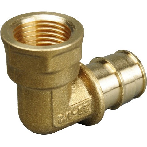 Угольник латунный для PEX труб 25-1/2'' PN 10 OP под надвижную гильзу с внутренней резьбой ONE PLUS купить в Воронеже | "Проконсим"