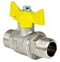 Краны латунные шаровые газовые 11Б27фт1М DN 15-20 PN 40 никелированные бабочка шт-шт Valfex.279 Standart ГОСТ Р 59553 купить в Воронеже | "Проконсим"